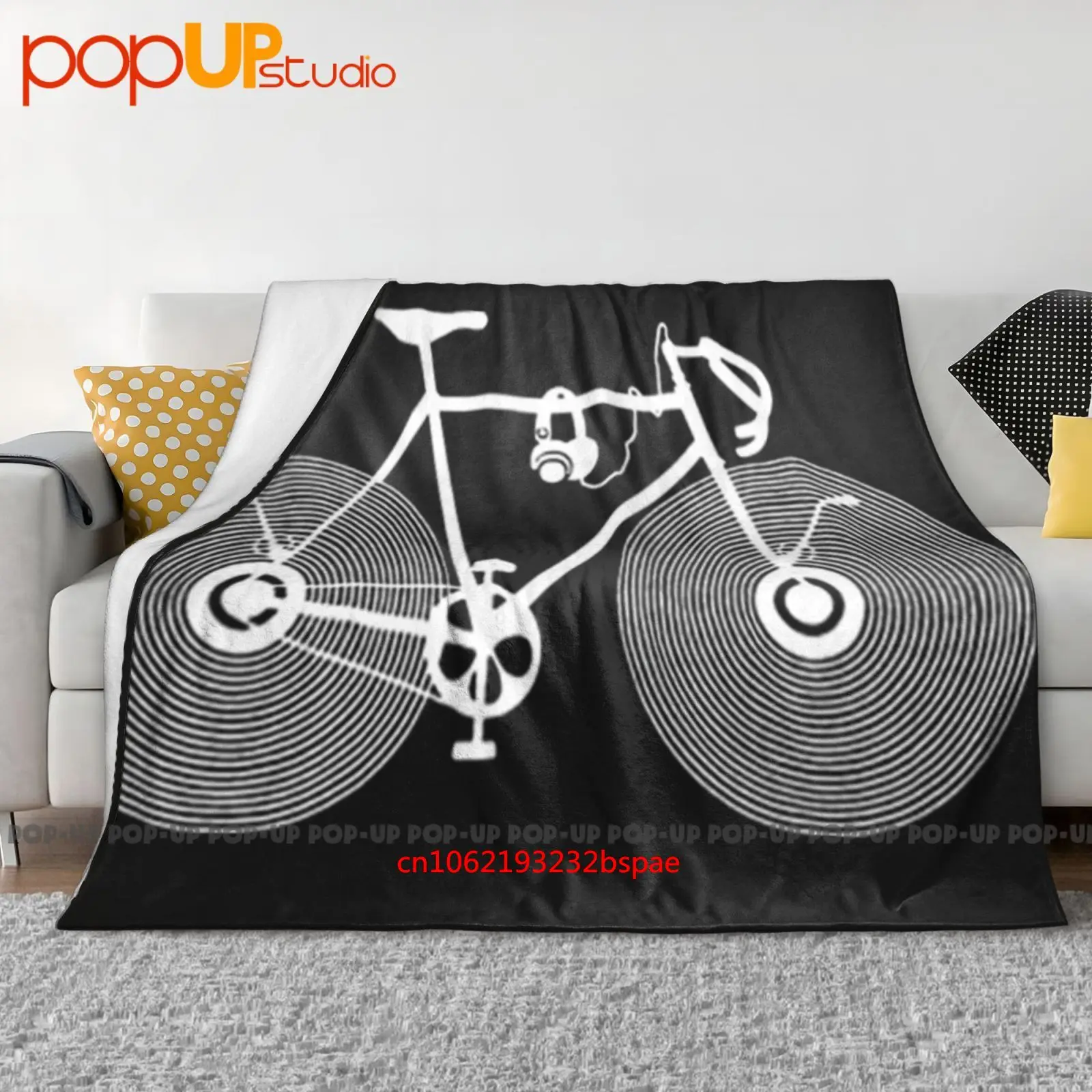 Vinyl Record Disc Bicycle Bike Headphones Music Dj Parody Ultra-Soft Blanket Quilt Winter Sofa Cover Bed Covers