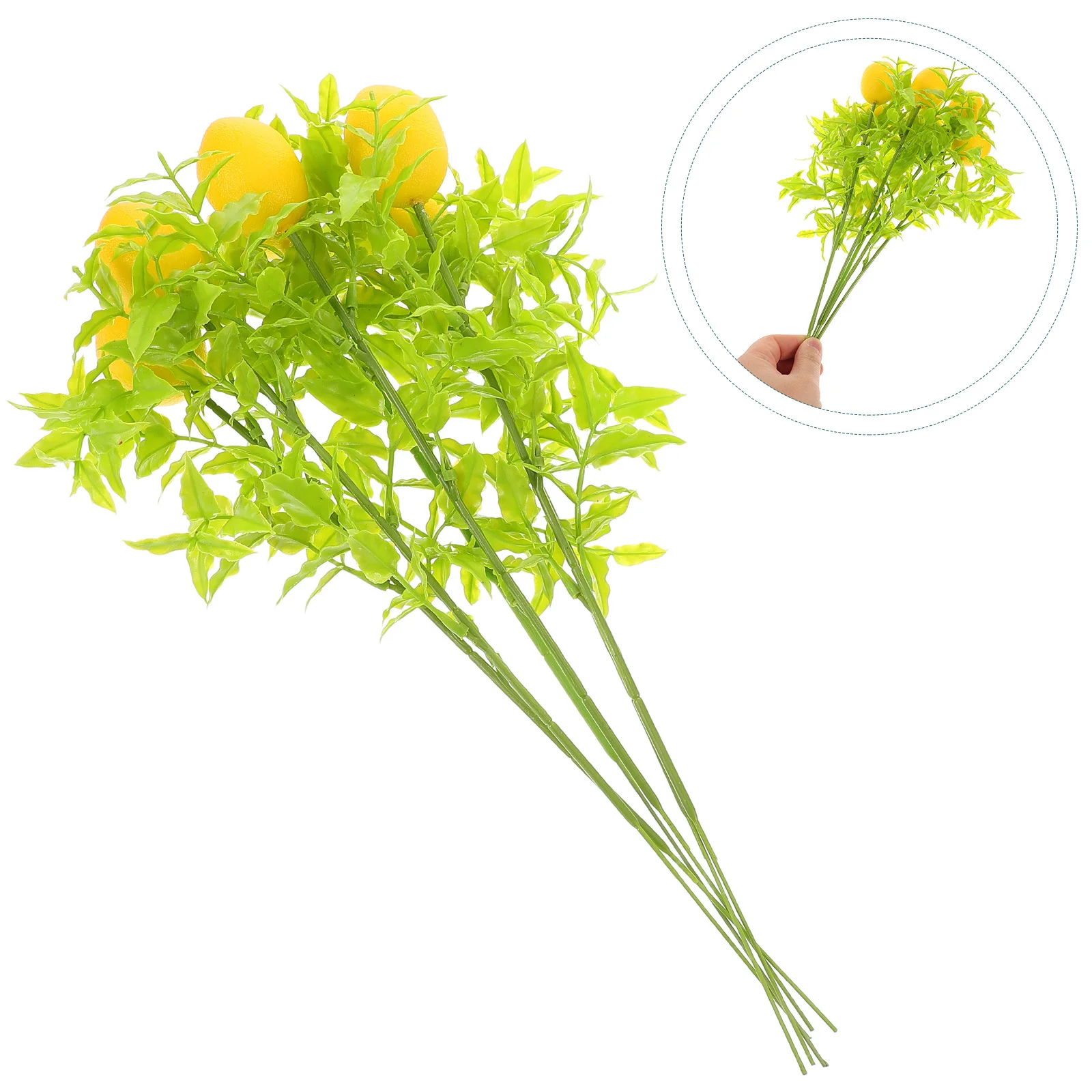 

6Pcs Yellow Lemon Branch Decor Realistic Simulation Fruit Stem for Farmhouse Home Kitchen Table Centerpiece Vase Garden Summer