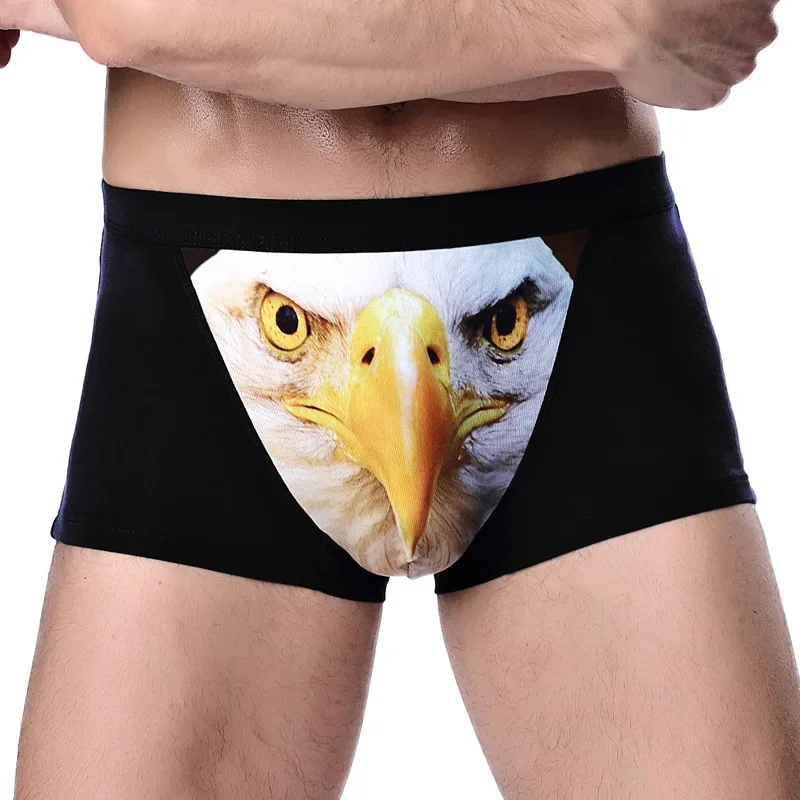 Men Trunks Wild Wolf Printed U Convex Pouch Underpants Male Plus Size Soft Breathable Underwear Slip Homme Lingerie Shorts