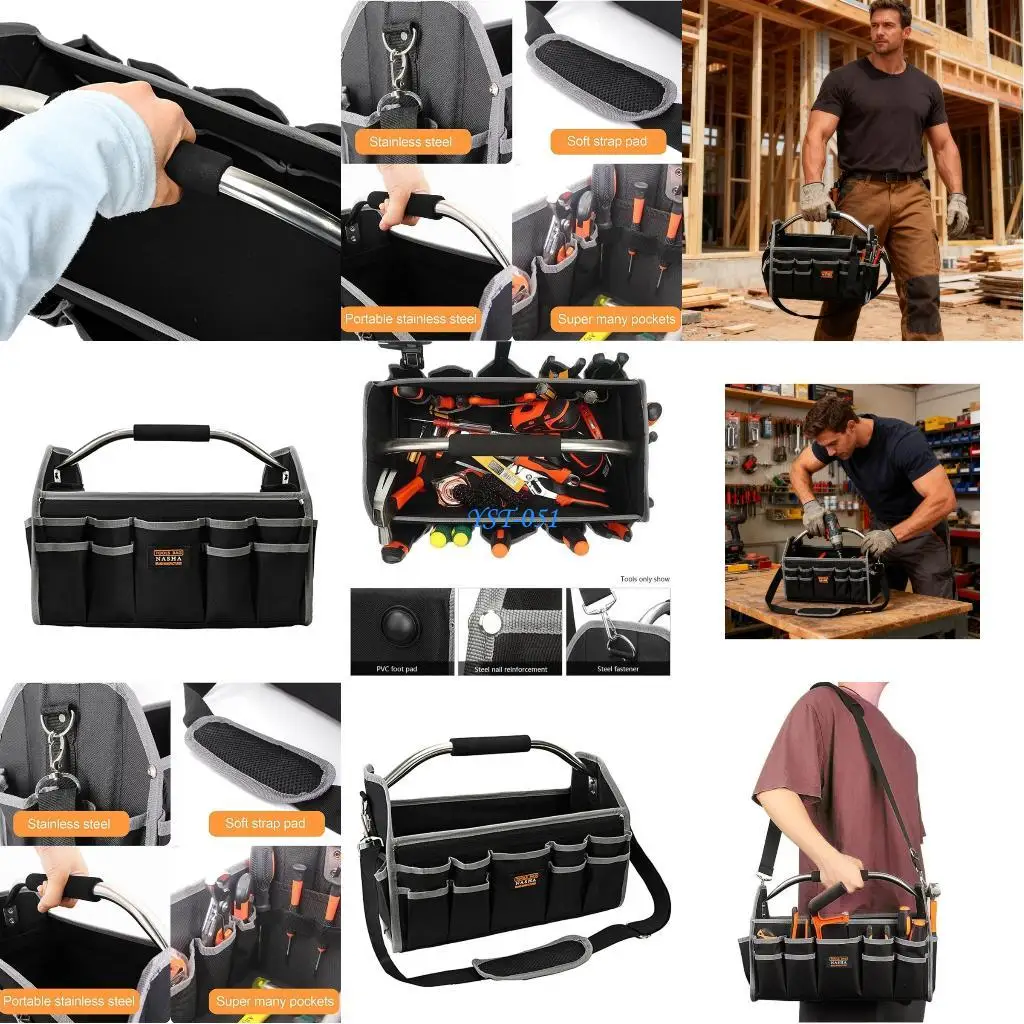 

E15A Sturdy Reinforced Base Tool Thickened Fabric Multi Compartment Ergonomic Design