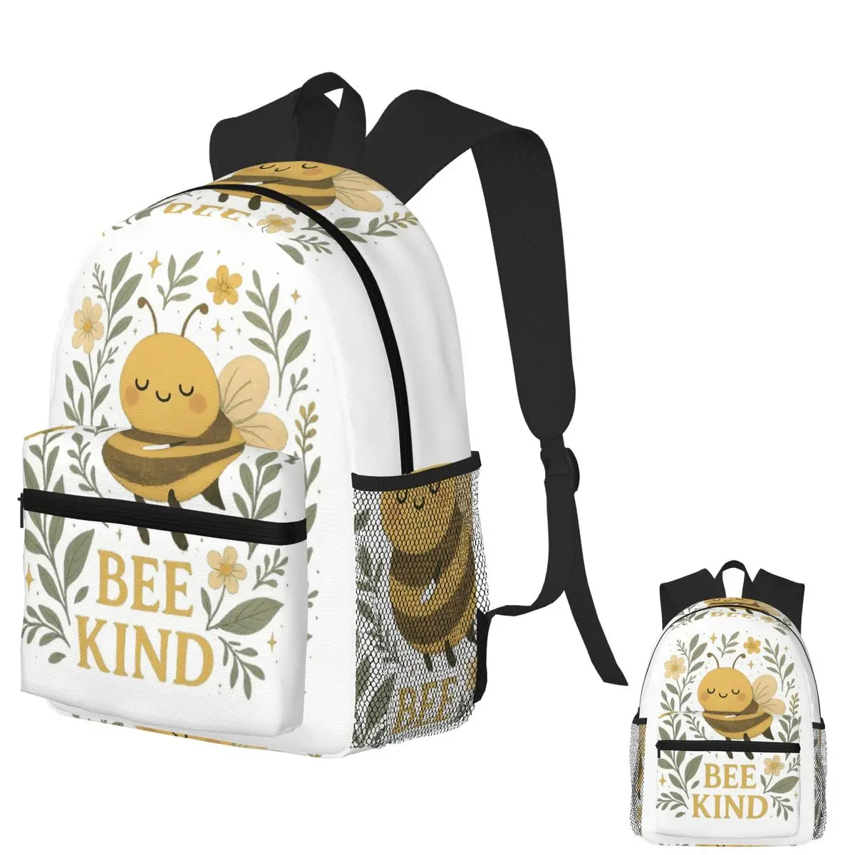 

Рюкзак Bee Kind Cute Bumblebee с цветочным принтом и нежной добротой, школьная сумка, походный дорожный рюкзак, сумка для книг, сумки на плечо