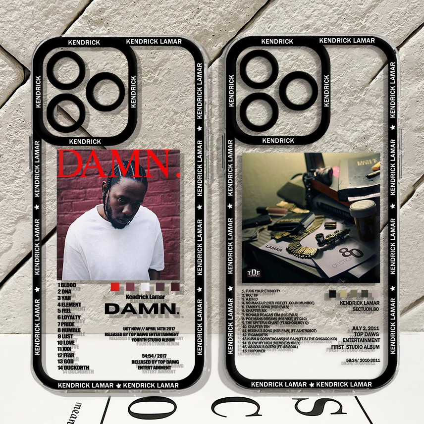 Rapper Kendrick Lamar Poster Phone Case For Samsung S24 S23 S22 S21 S20 S10 FE Note20 10 Plus Ultra Lite 5G Clear Soft TPU Cover