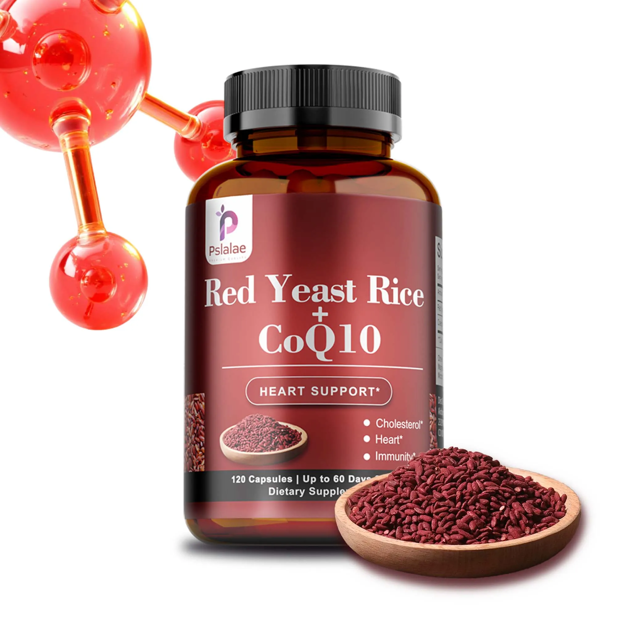 

Red Yeast Rice with CoQ10 - Heart Health Supplement, Antioxidants, Promotes Energy Production, Boosts Immune System
