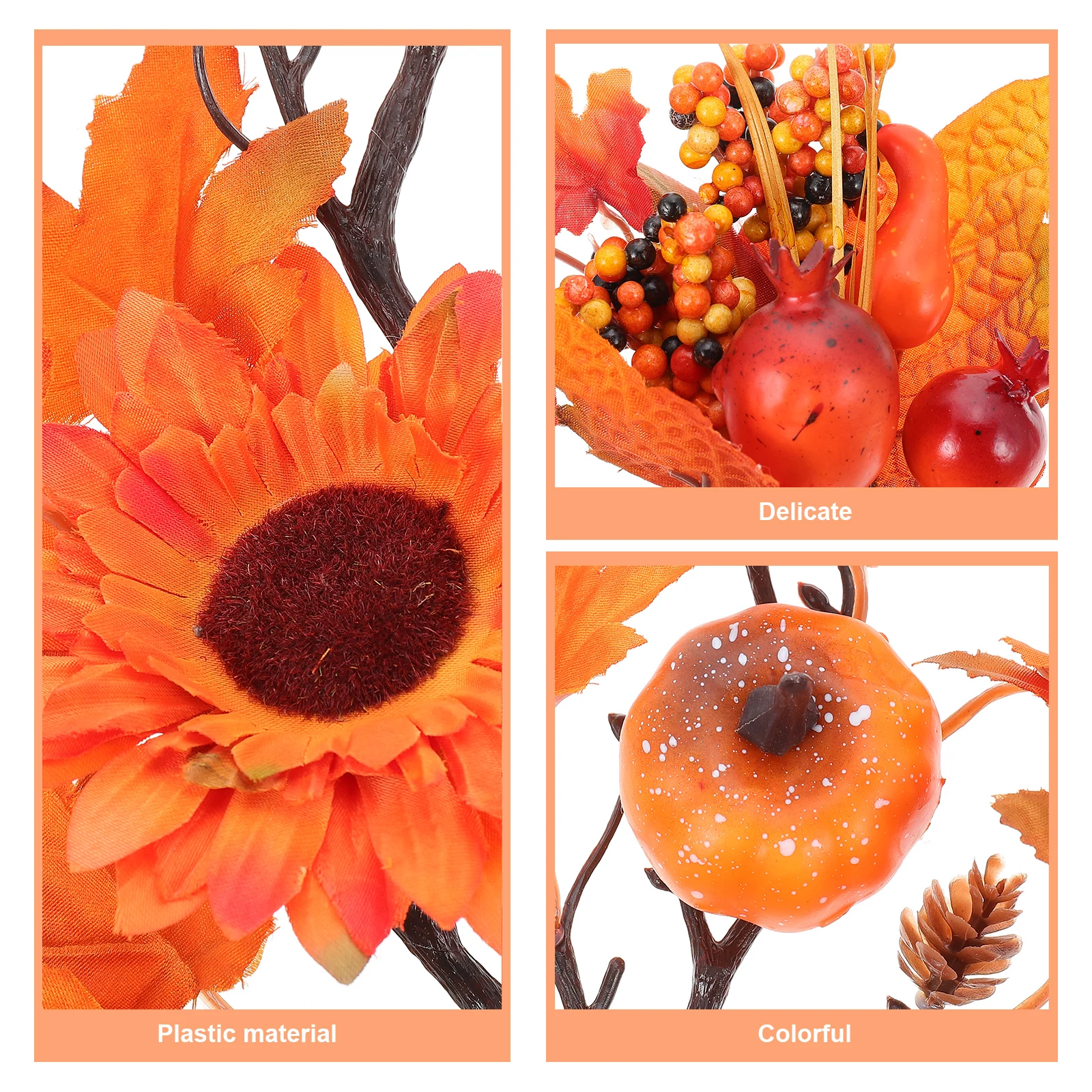 

2pcs Artificial Pumpkin Branch Decor Thanksgiving Fall Picks Vase Filling nament Table Centerpiece Plastic Halloween Rustic