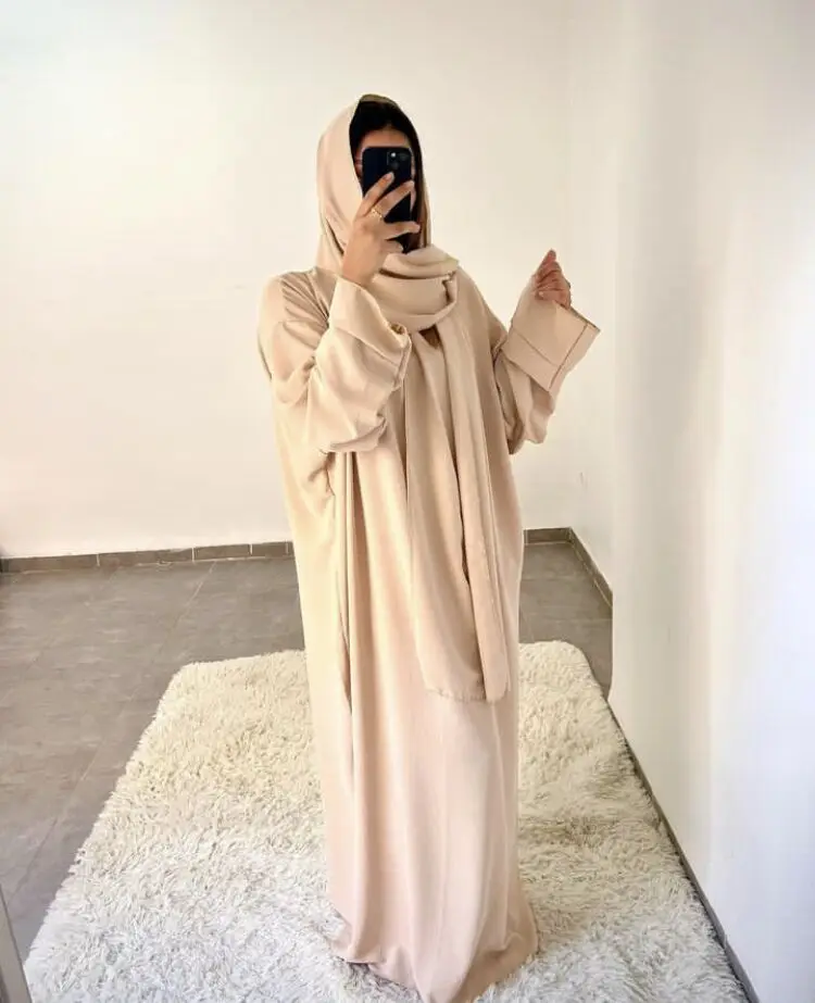 

Eid Mubarak Women Muslim Abaya Dress Scarf One Piece Arab Dubai Long Robe Kaftan Islam Abayas Ramadan Musulmane Femme Vestidos