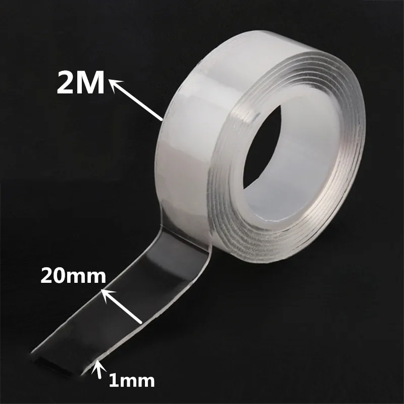 1 m/3 m/5 m Ultra-starkes, leistungsstarkes, doppelseitiges Nano-Klebeband, Wandspiegel-Aufkleber, selbstklebendes, wasserdichtes Klebeband, Heimbedarf