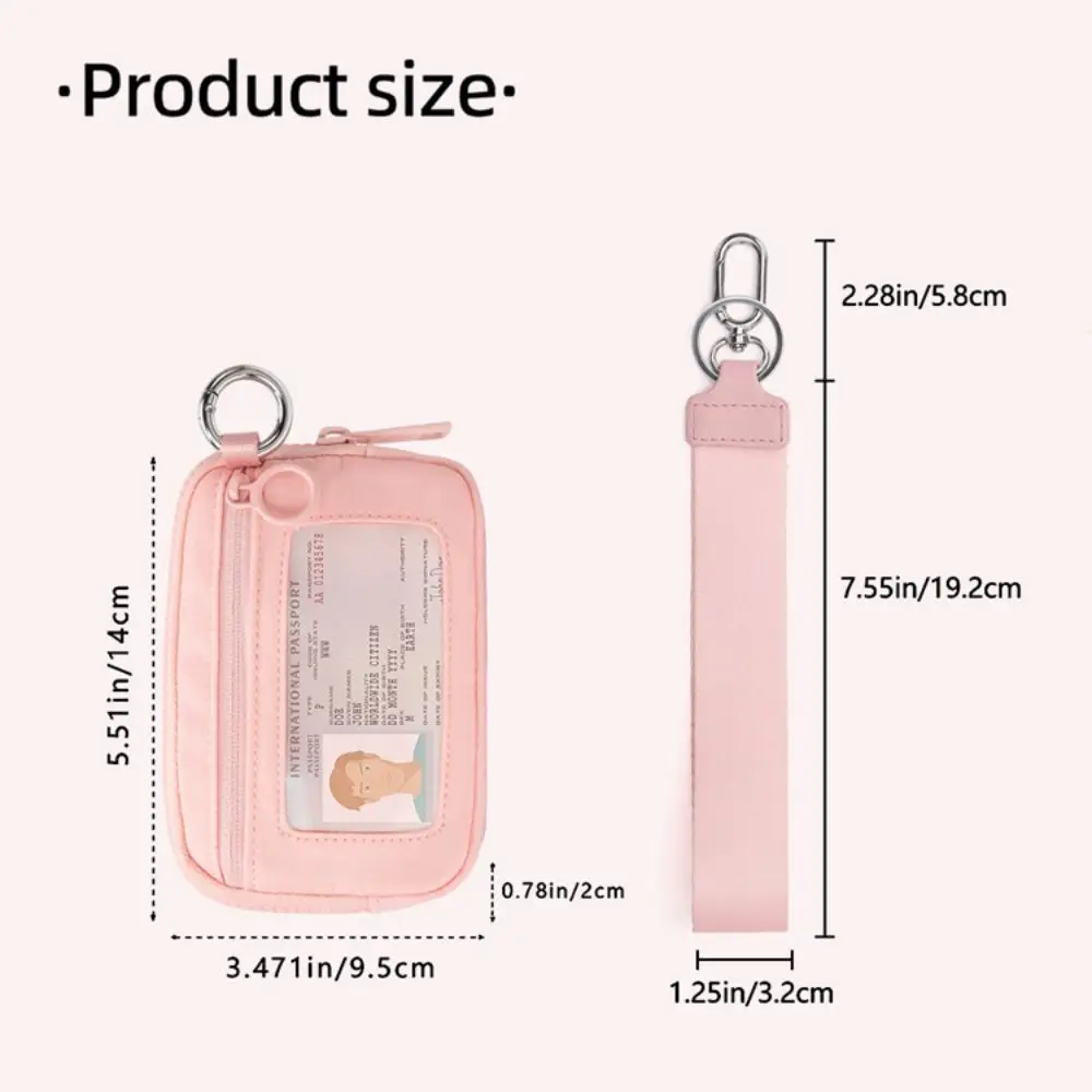 Fashion Nylon Hanging Card Holder Multifunction Mini Small Square Purse Bag Portable Waterproof Multi-card Hand Wallet Outdoor