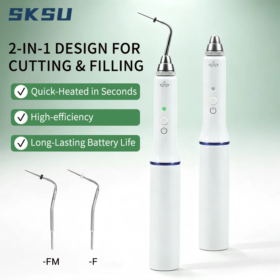 Dental Cordless Gutta Percha Obturation Pen Root Canal Filling System +2 Tips 3 Second Rapid Heating Dental Gutta-percha Cutter