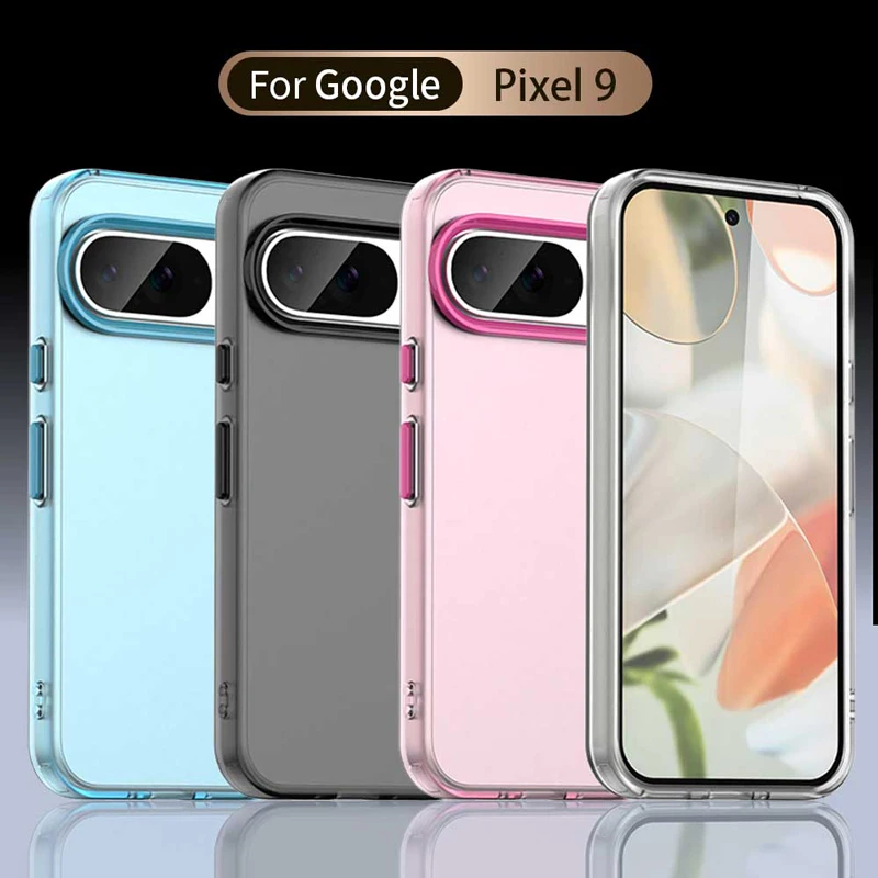 For Google Pixel 9 Case on Illusion Frosted Translucent Skin-feeling Hard SiliconeCover for Google Pixel 9 8 Pro 8A Clear Caque