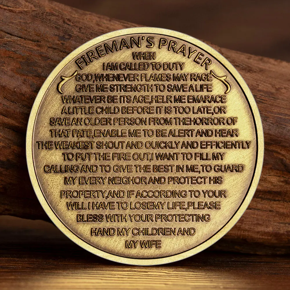 Give Me Strength To Save A Life Firefighter Souvenir Coin Collectible Gift Fireman's Prayer Bronze Plated Collector's Coin