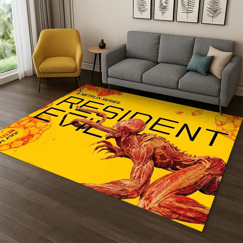3D R-Resident Evil Leon Game Cartoon Carpet Rug for Bedroom Living Room Sofa Playroom Doormat Home Decor,Kid Area Rug Non-slip