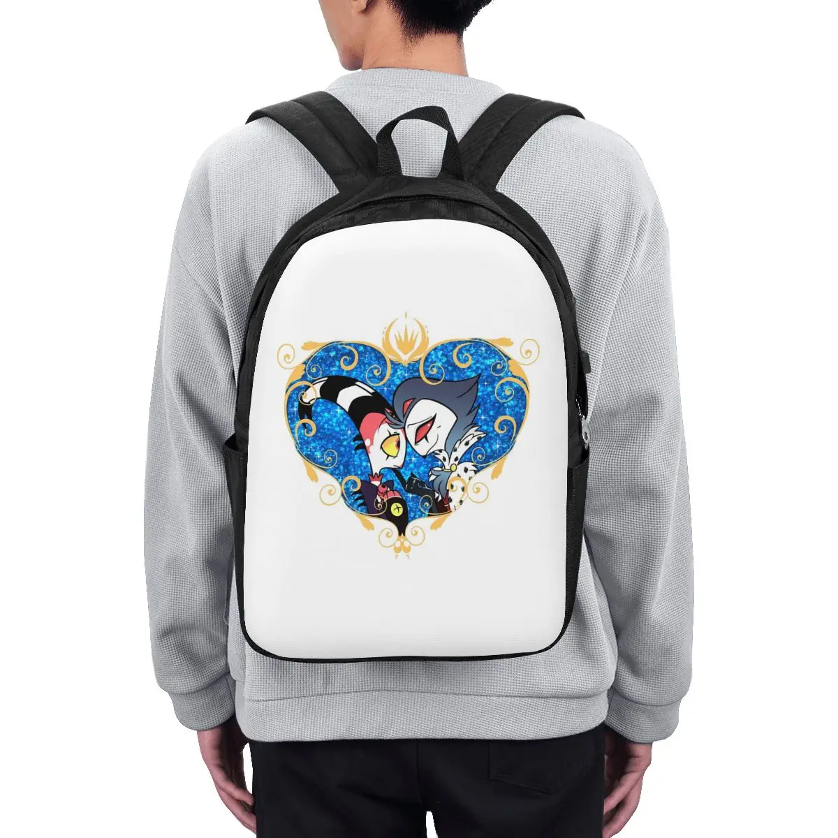 Helluva Boss Stolas And Blitzo Heart Frame Backpack Travel Notebook Bag Computer College Student School Bag Laptop Shoulder Bags view 2
