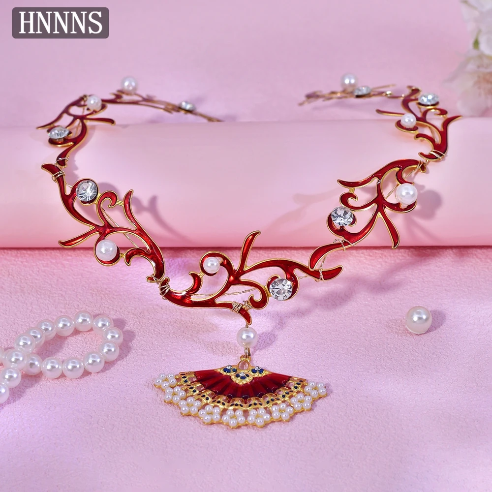 

HNNNS Bridal Pearl Headband Wedding Hair Accessories Forehead Fan Pendant Headband For Women Bride Headpiece Hair Jewelry A381