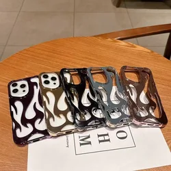 Flame Soft Shell gegalvaniseerd uitgehold koelbaar mobiele telefoonhoesje voor iPhone