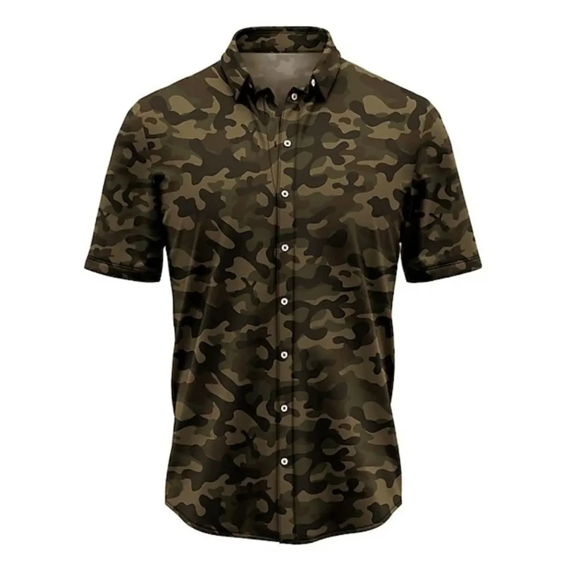 None Camouflage Print Kurzarmshirt 5