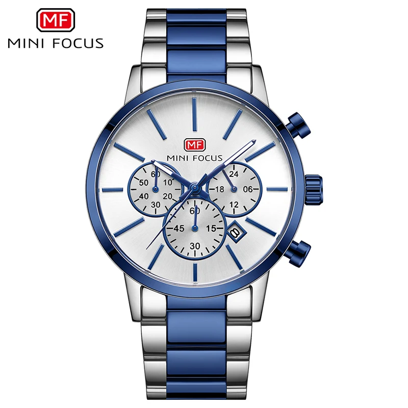 MINI FOCUS 2026 Business Sport Watches Men Luxury Top Brand Stainless Steel Wristwatch Man Waterproof Chronograph Quartz Watch
