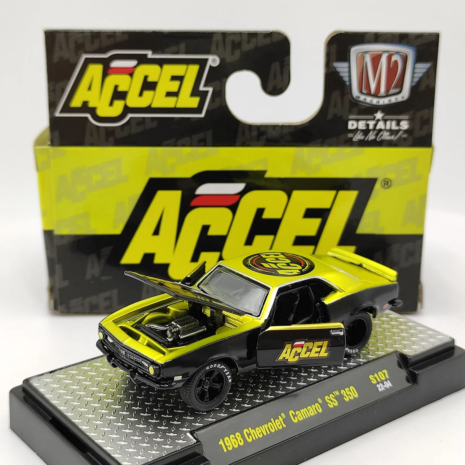 

Литой под давлением M2 масштаб 1/64 1968, Chevrolet Camaro SS 350, трехдверная модель автомобиля из сплава, Коллекционная игрушка, подарок, сувенир, украшение для дисплея