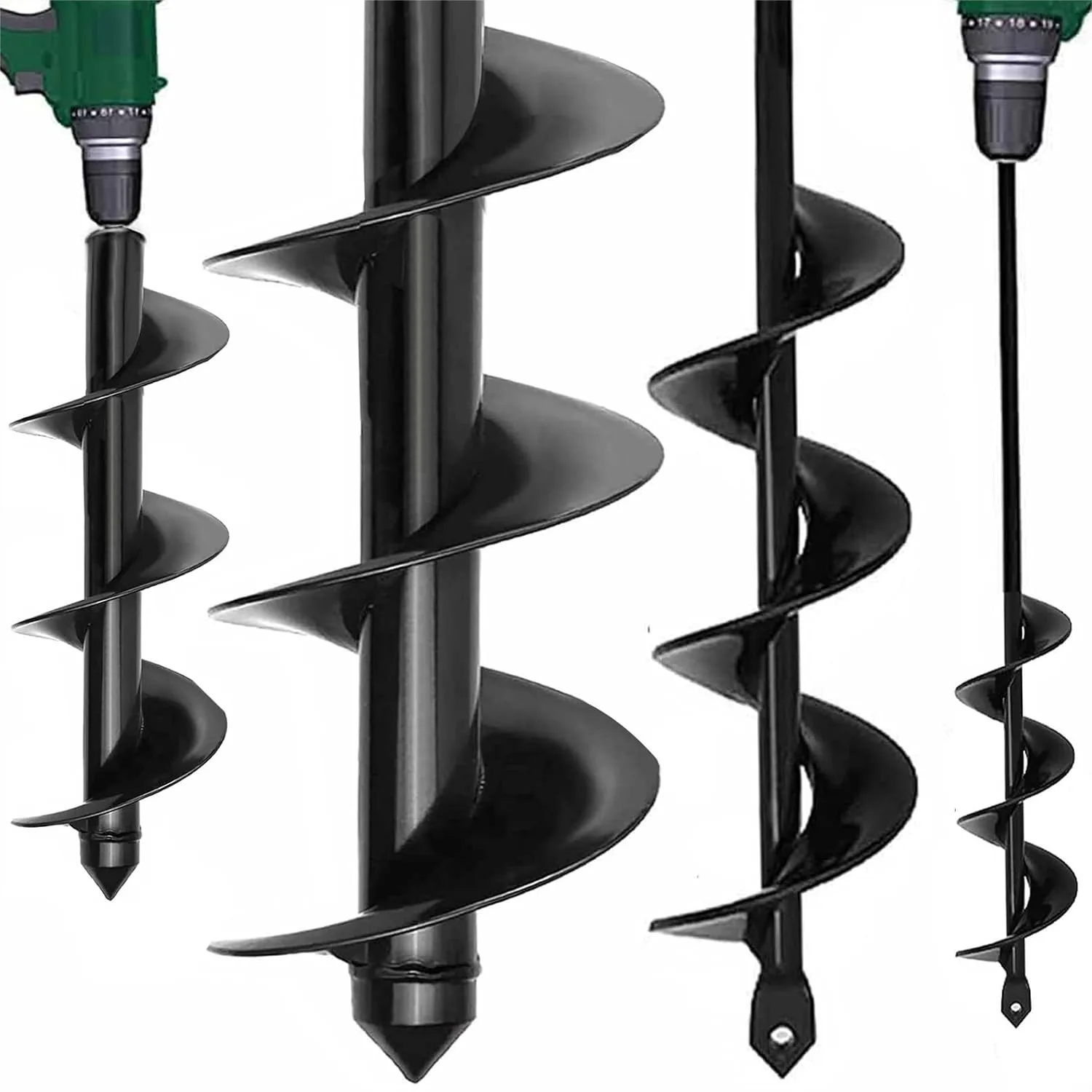 

Garden Auger Drill Bit for Planting 1.6"x16.5" and 3.5"x16", Heavy Duty Bulb Planter Tool Compatible with 3/8" Hex Drive Drill