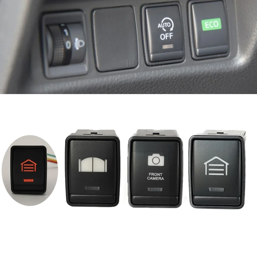 Push Switch Car Barrier Gate Front Camera Garage Button Switch Refitted Switch with Wire for Nissan X-Trail TEANA 2013 - 2018