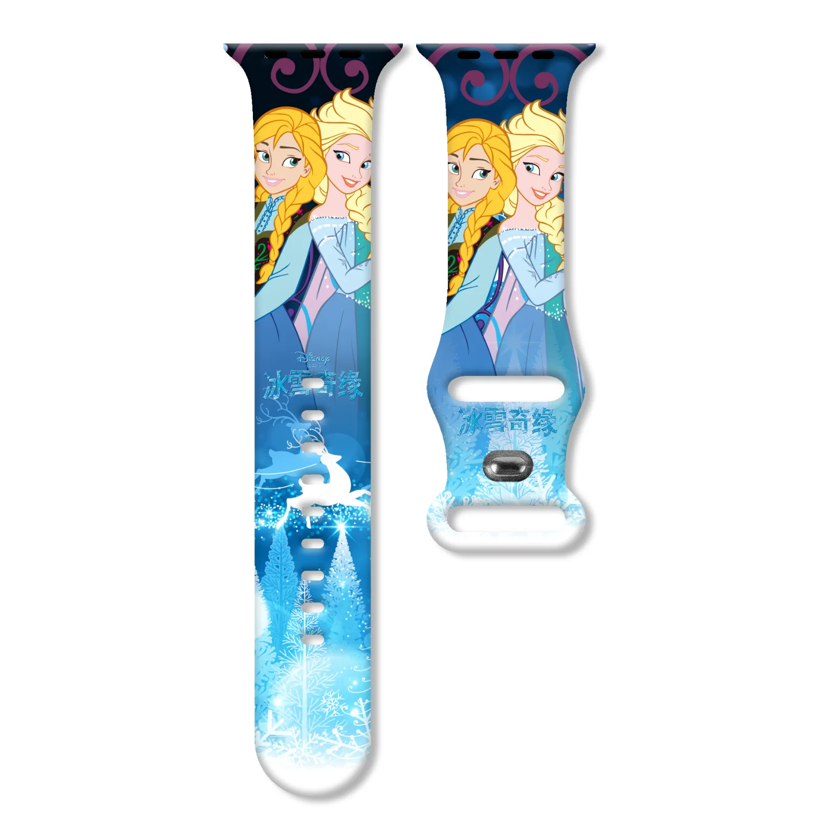 

Ремешок для часов с принтом серии Disney подходит для Apple Watch 11, 10, 9, 8, силиконовый ремешок, сменный iWatch 46 мм, 44 мм, 42 мм, 41 мм