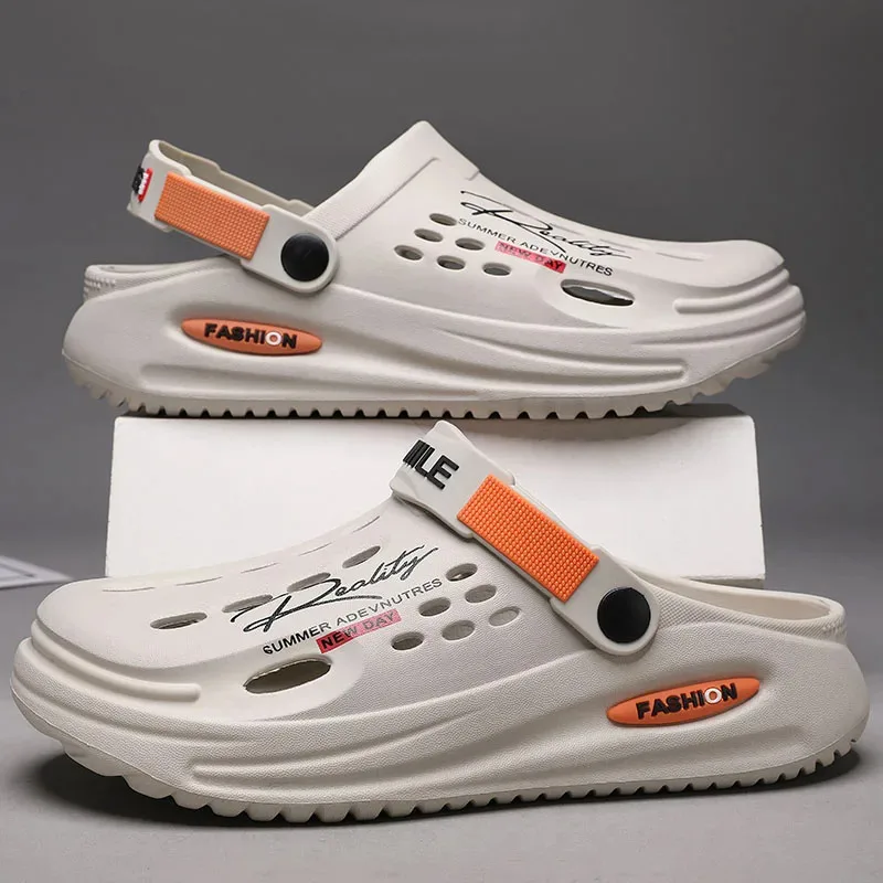 

Summer Clogs Slippers Men Clogs Slippers Soft Sole Breathable Beach Slippers Men Home Slippers Outdoor Antiskid Slippers