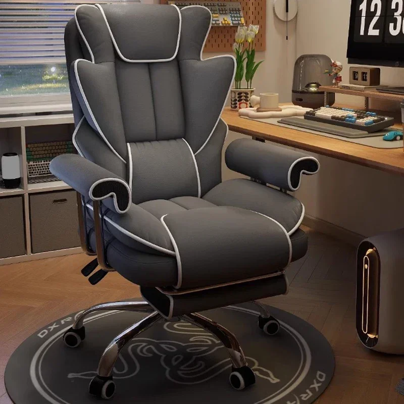 

Luxurious Simple Office Chair Boys Comfortable Sedentary Bedroom Gaming Sofa Chair The Backrest Can Lie Down Furniture FYOC