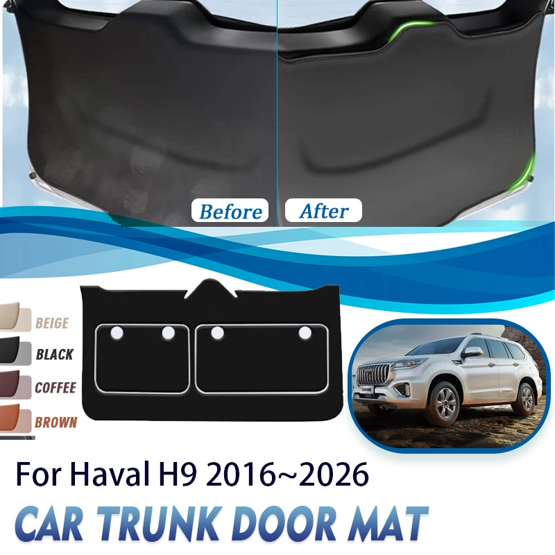 

Leather Car Rear Trunk Door Pads For Great Wall Haval H9 2016~2026 Anti-dirty Covers Tailgate Carpets Boot Mats Auto Acesssories