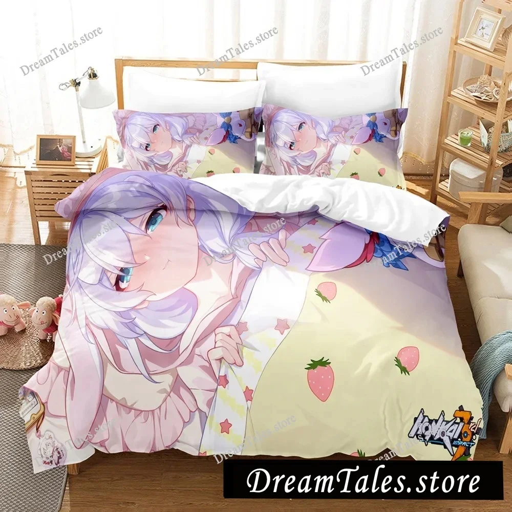 

2025 Honkai Impact 3 Bedding Set Single Twin Full Queen King Size Kawaii Girl Bed Set Teenager Bedroom Duvet Cover Sets 3D Print