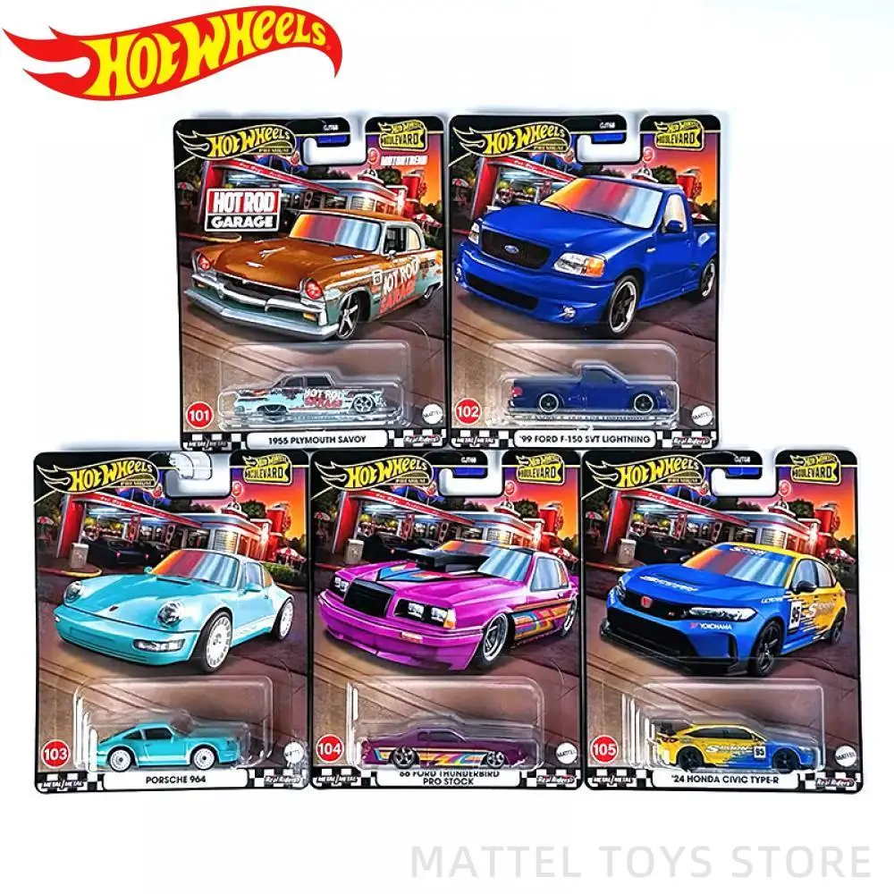 Hot Wheels Cars Plymouth Savoy Honda Civic Type-R Porsche 964 Ford F-150 Svt Lightning Hot Wheels Auto Model Boys Toys Gift