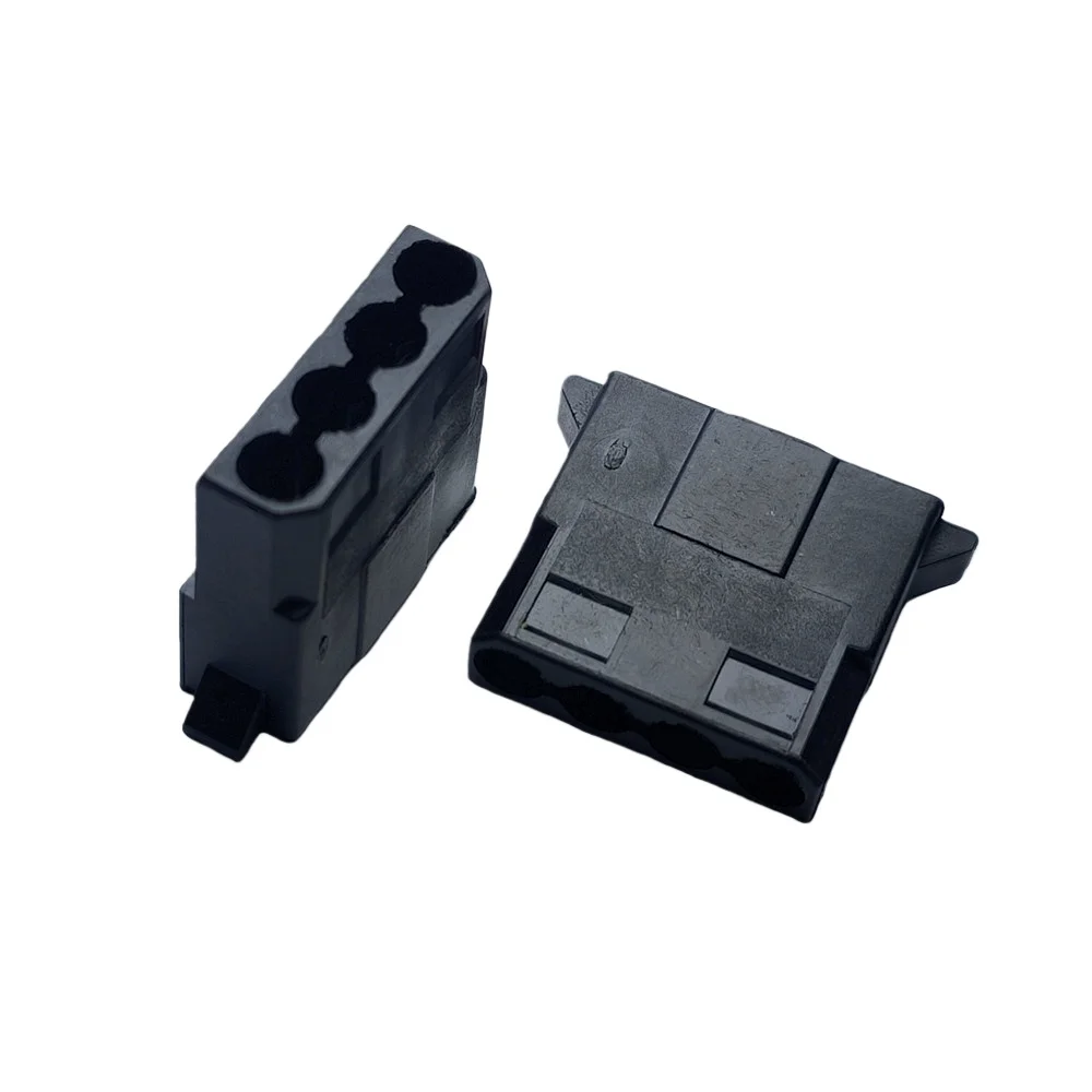 50PCS/1LOT molex black big 4P 4D male for PC computer ATX  IDE Power connector plastic shell Housing