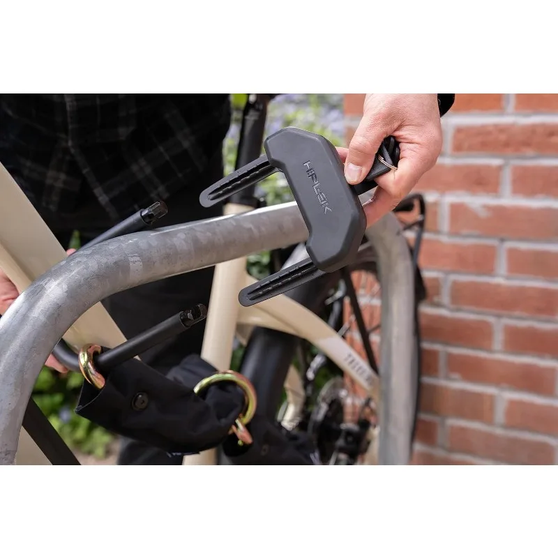 Cadeado de bicicleta Hiplok DXXL com corrente de segurança máxima e trava em U para motocicletas e bicicletas