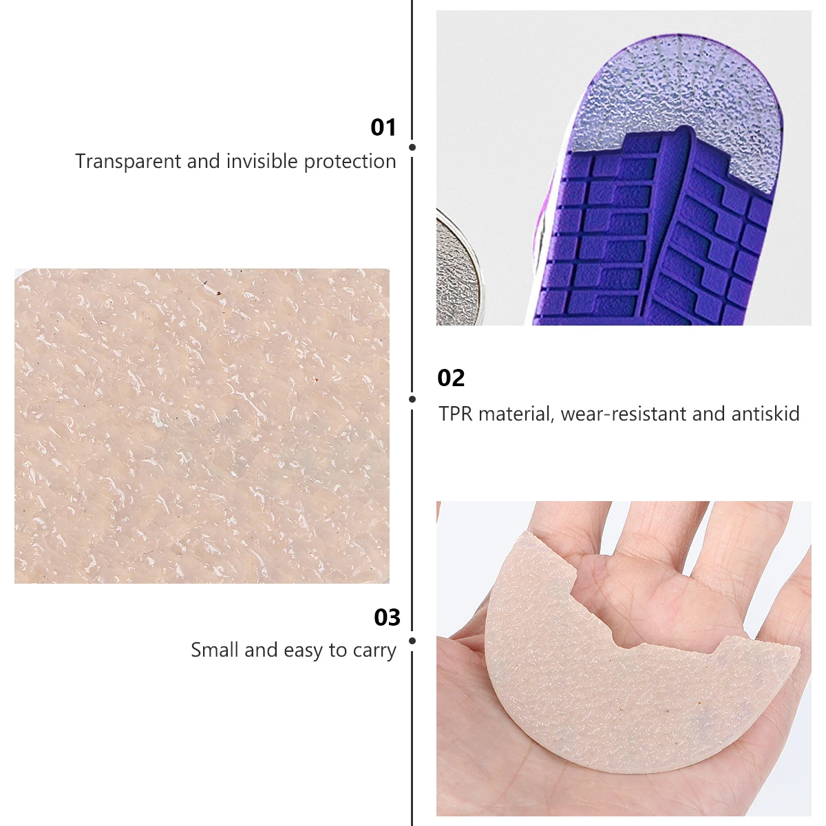 

1 Pair Anti-Slip Shoe Sticker Wear-Resistant Sneaker Pad Self-Adhesive Gym Shoe Insole Thickened Sole Decal For Women (36/37)