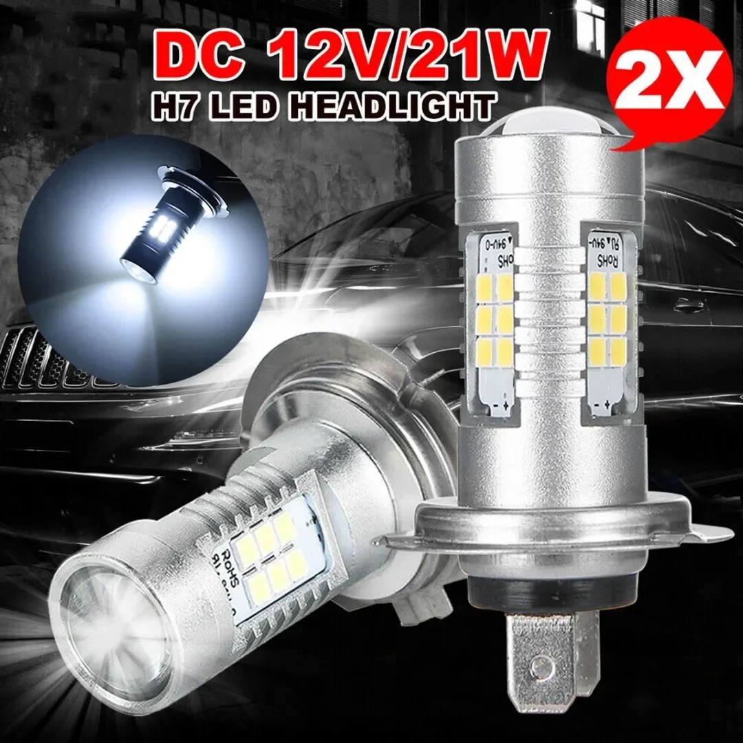 Bombillas de faros LED H7 H4 para coche, luces antiniebla súper blancas de 6000K, Chips Cob DRL de 12V, 24V y 110W, 2 piezas