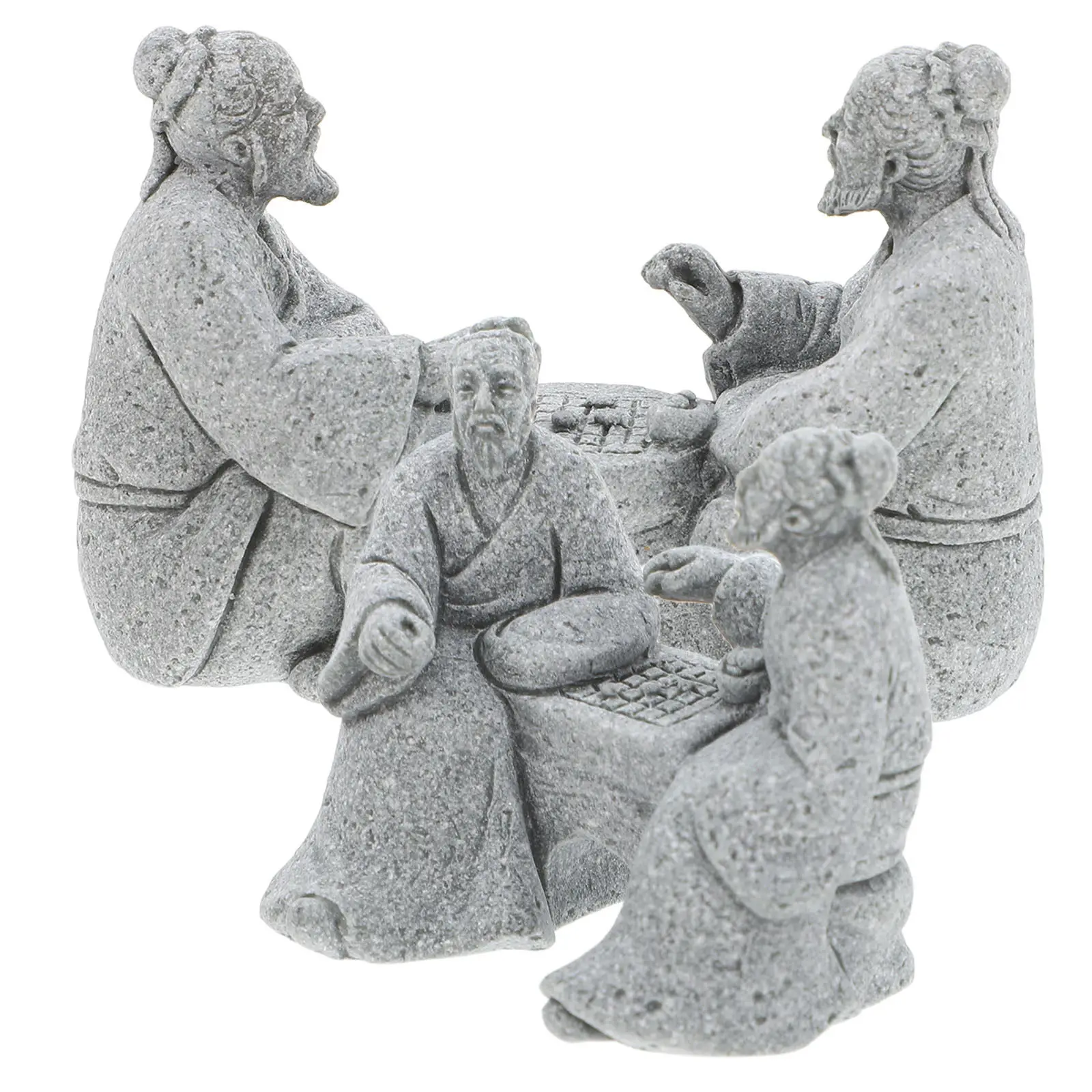 

2 шт. Декоративные каменные фигурки для микроландшафта: шахматная дуэль, креативная форма, для домашнего рабочего стола, дзен-декор для суккулентов