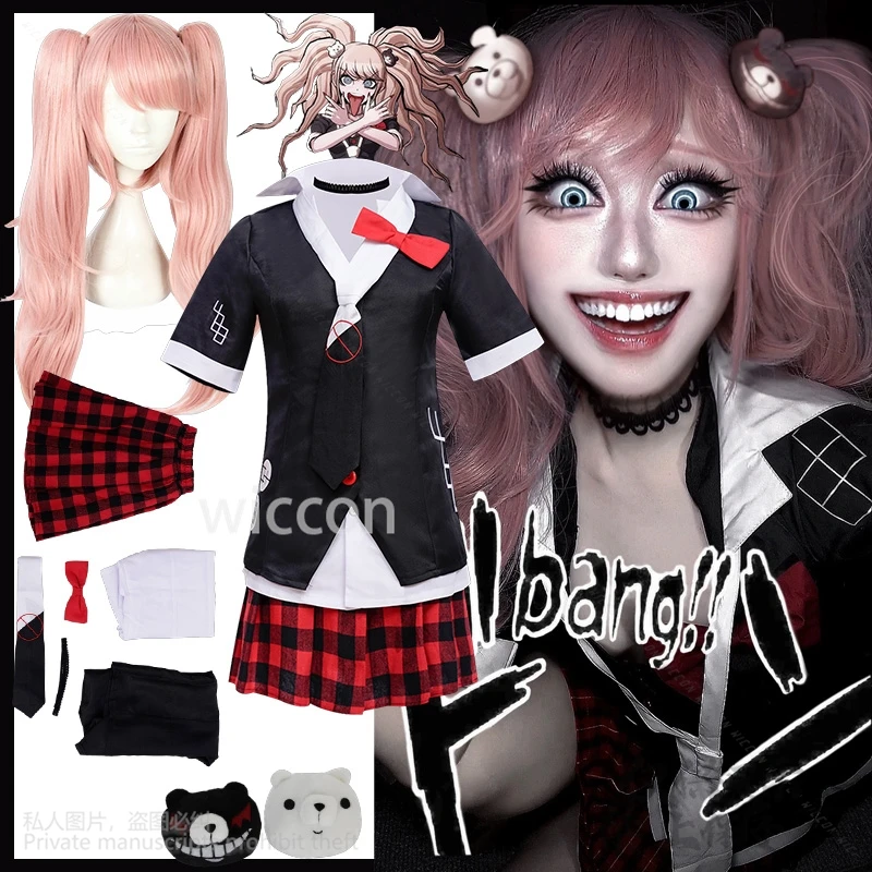 Enoshima Junko Cosplay Hot Anime Game New Dangaronpaaa Costume Uniform Jk Dress Lolita Girls Wigs Jirai Kei Sexy Cute Customized