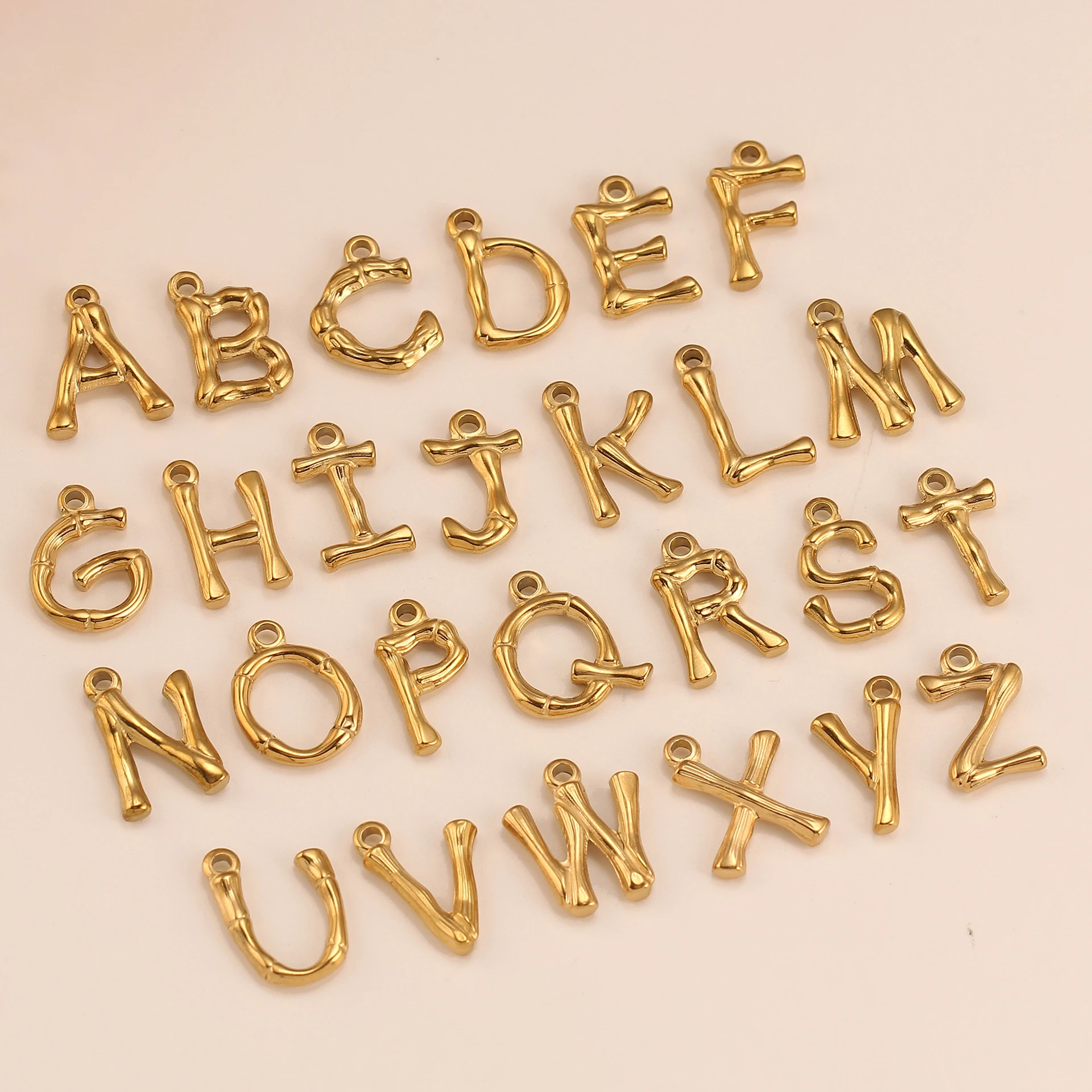 3Pcs Alphabet Charms for Jewelry Making Stainless Steel 26 Letter Name Initial Pendants DIY Necklace Bracelet Craft Accessories
