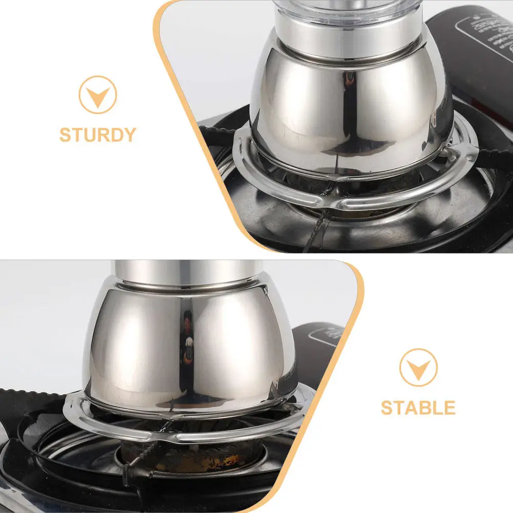 Thickened Stainless Steel Mocha Pot Stand Coffee Pot Fixing Rack Gas Stove Robust Kitchen Gadget for Small Cooking - view 6