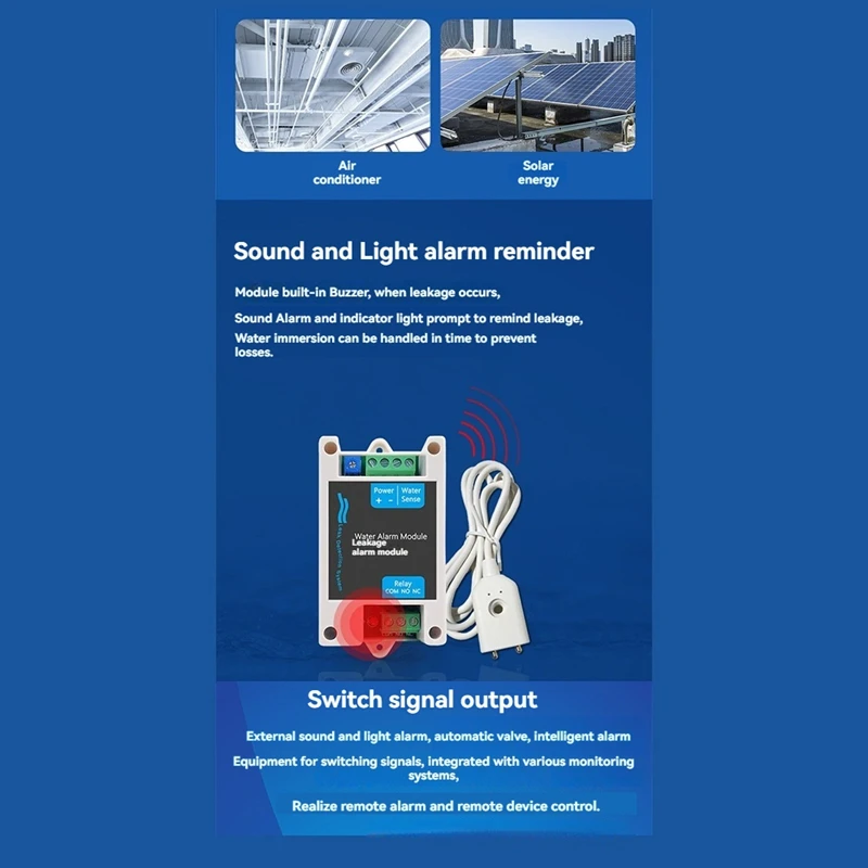 Water Leakage Automatic Shutoff Valve Alarm Water Immersion Sensor Module Cable Household Overflow Alarm Module