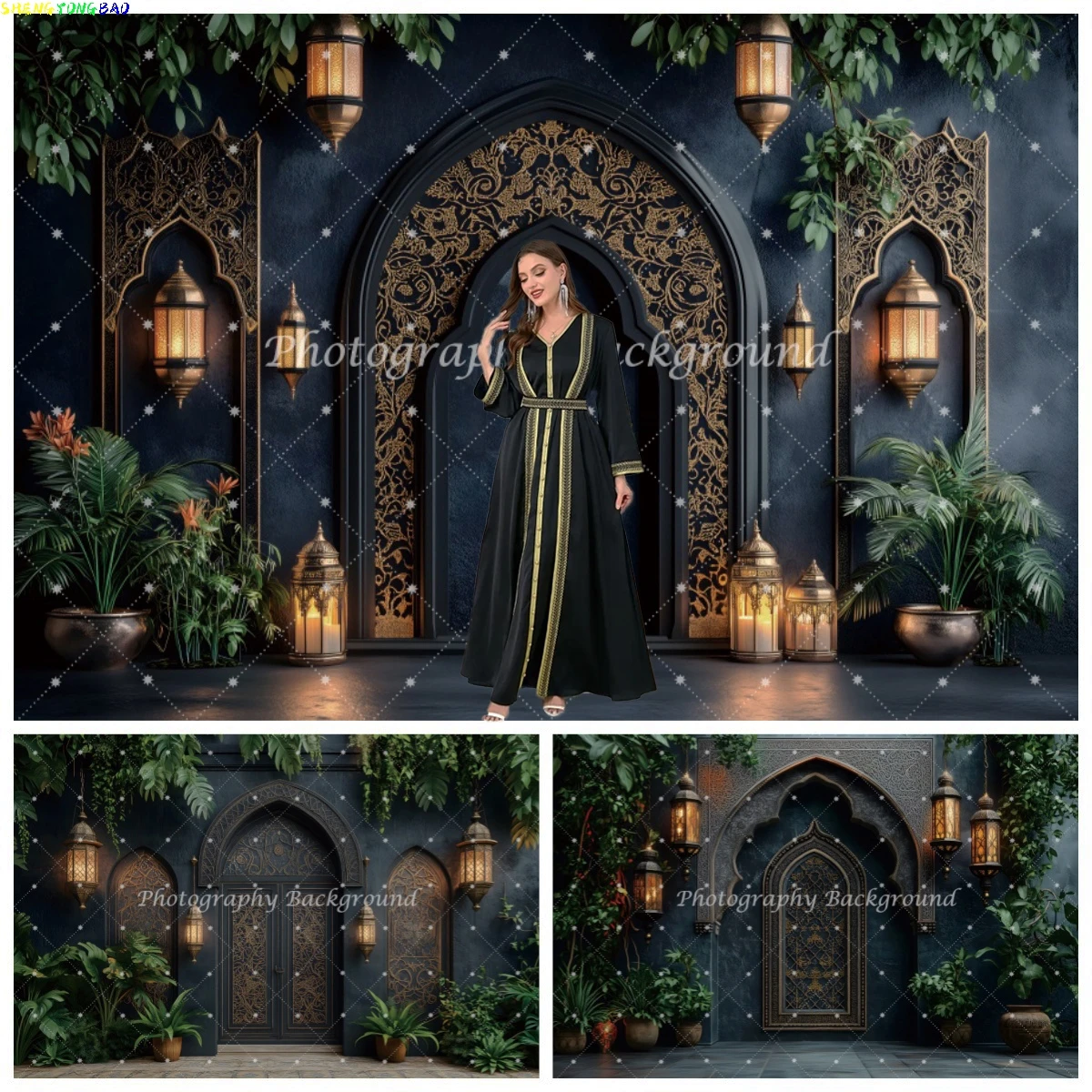Moroccan Palace Backdrop Arabian Middle Eastern Interior Palace for Wedding Birthday Party Decoration Photography Background
