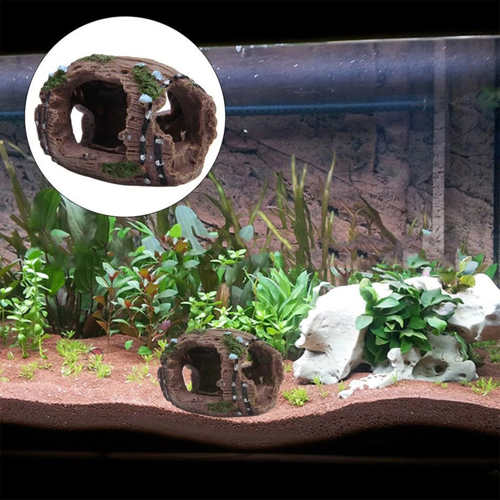 1pc Aquarium Ornament Resin Material for Fish Tank Landscape Decoration Artificial Scenery Craft Aquascaping Setup Durable