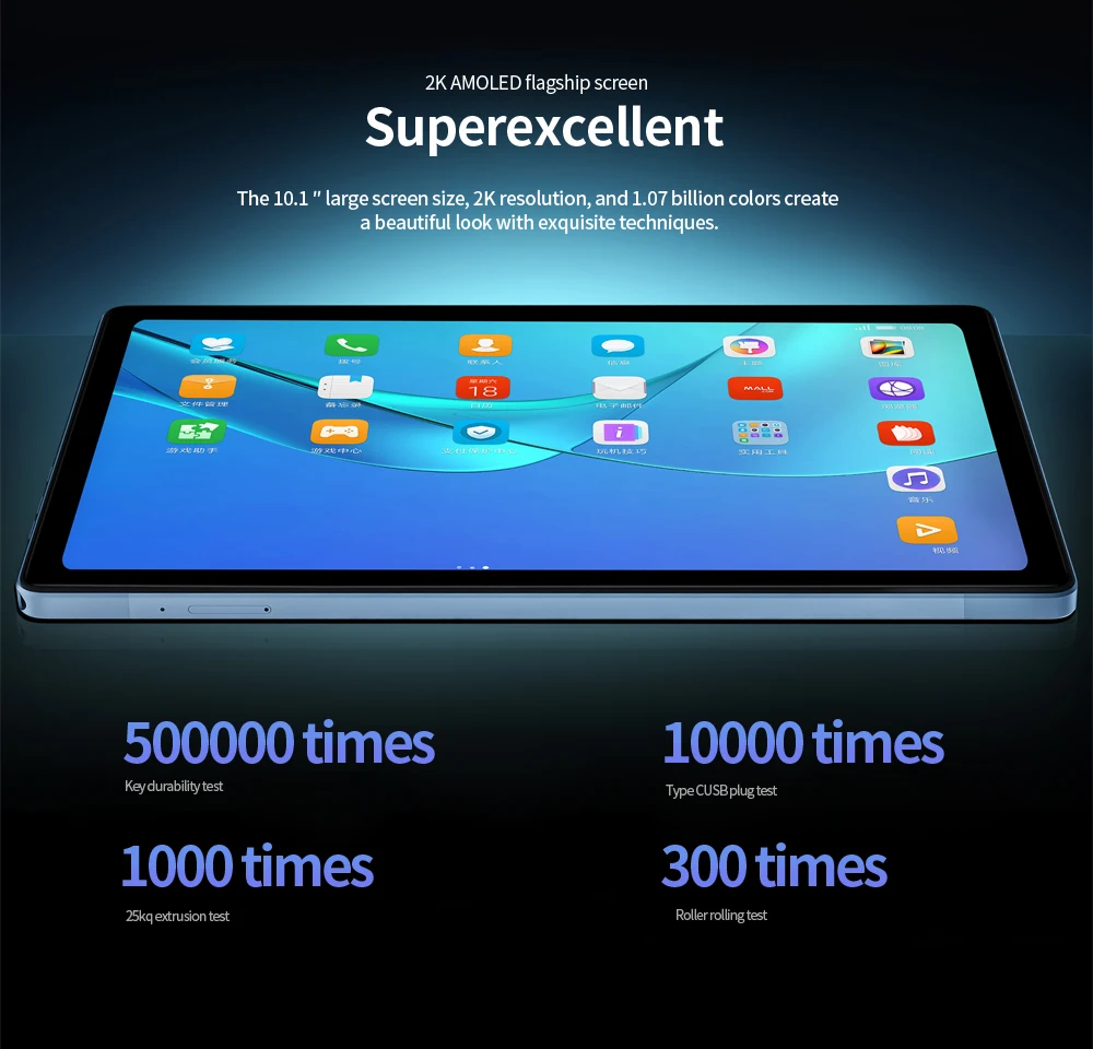 Original BDF Tablet-PC 10,1 Zoll 8GB RAM 256GB ROM Android 13 Octa-Core 3G 4G LTE 5G Internet WLAN Globale Version – Detail 9