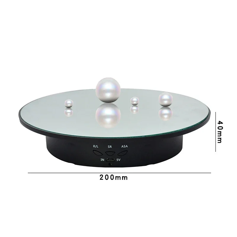 Electric Mirror Turntable Video Shooting Table Live Dynamic Rotating Display Stand Plug-in Electric Shooting Props RemoteControl