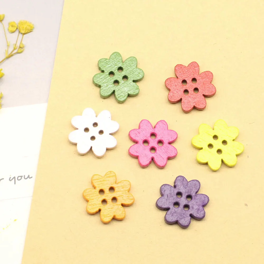 50pcs 15x15mm Buttons Clothing Accessories Pendants For Jewelry Making Handmade Kids Jewelry Trendy Colorful