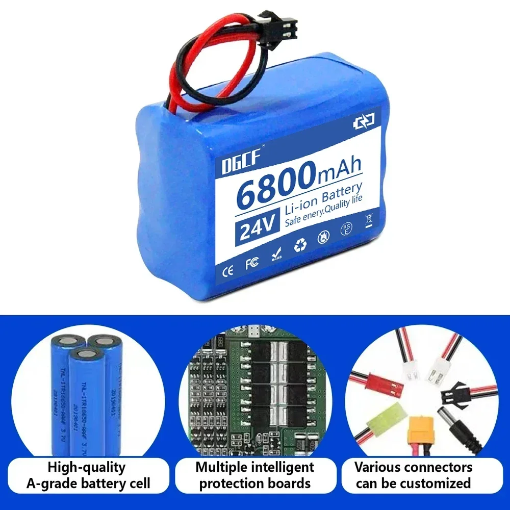 

24V 6s2p lithium battery pack 6800mah 18650 rechargeable battery/mobile lithium-ion battery pack with charger