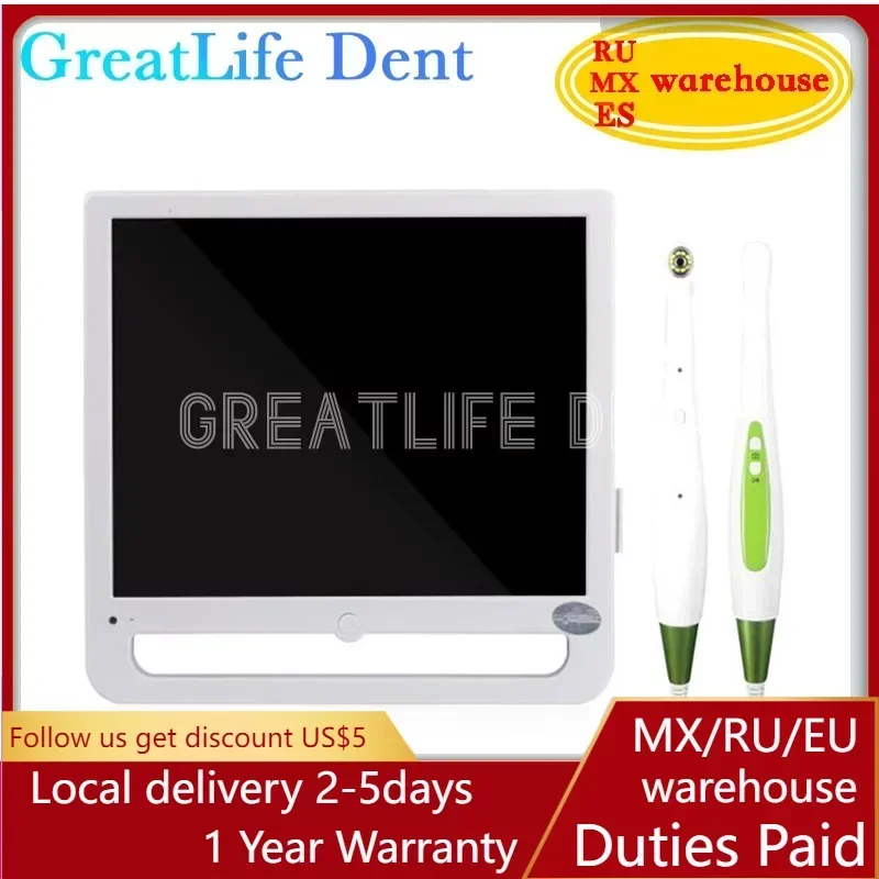 GreatLife Dent 8g USB 17inch LCD Monitor 10 Million Pixels Intra Oral Camera Dental Camera Intraoral Wifi Dental Wireless