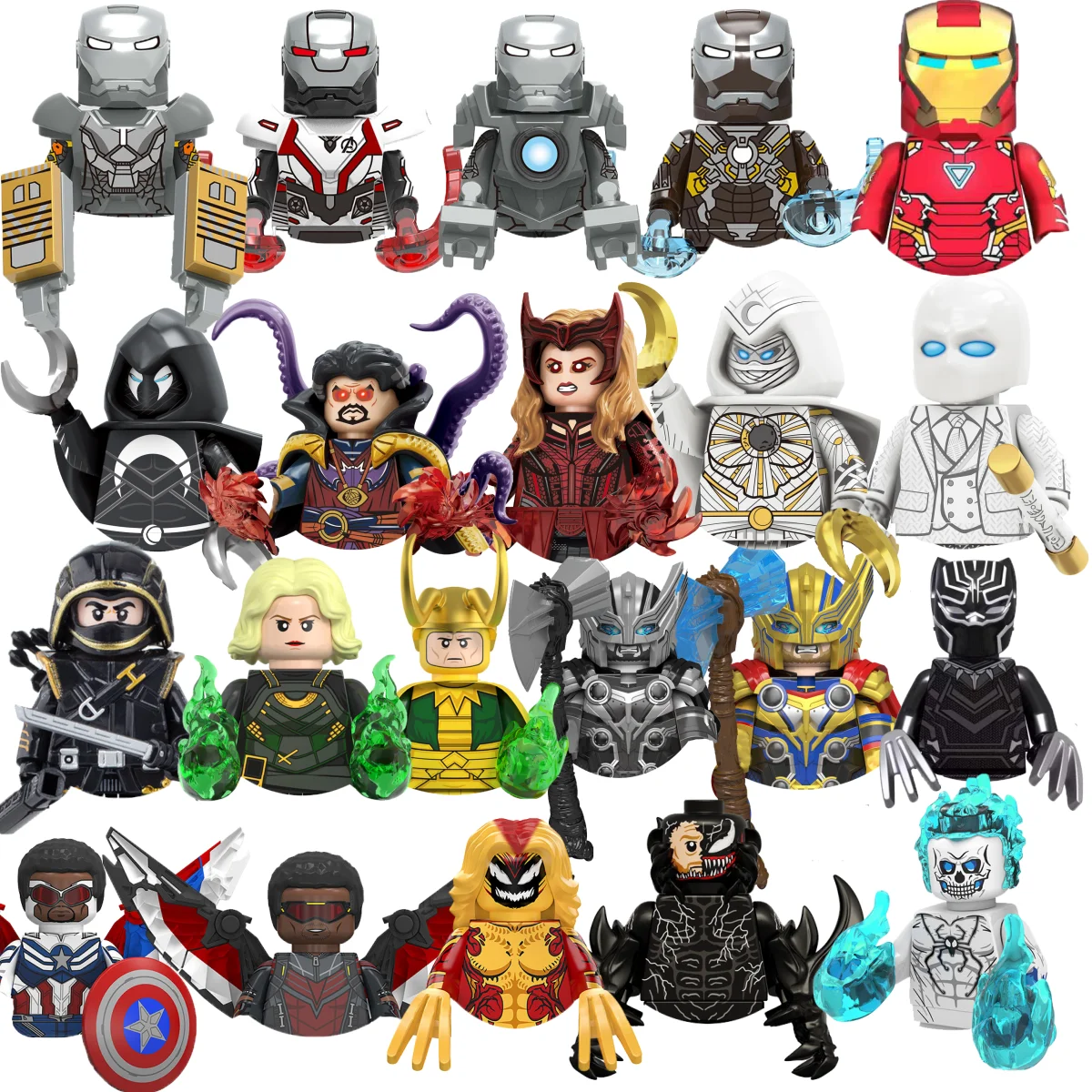 Hot brick toy Marvel Comics character Venom Moonlight Knight Iron Man Thor Mini kids Adult building blocks puzzle toy