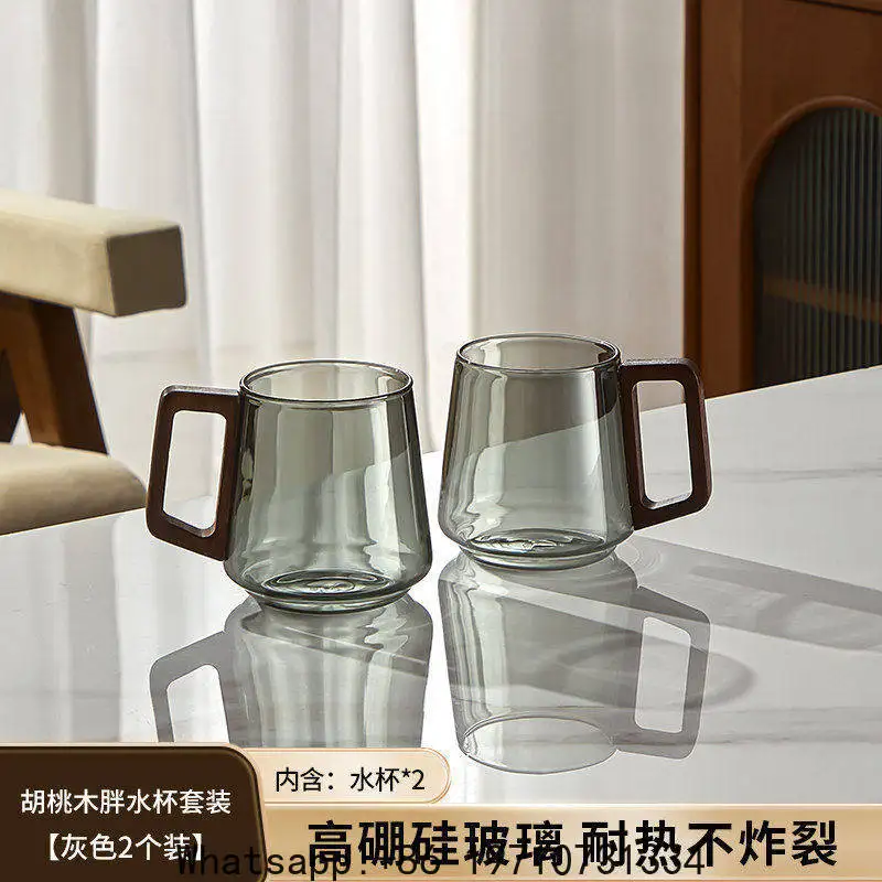 Glass cold kettle High temperature resistant cold kettle Chinese high-grade wooden handle teapot Large capacity