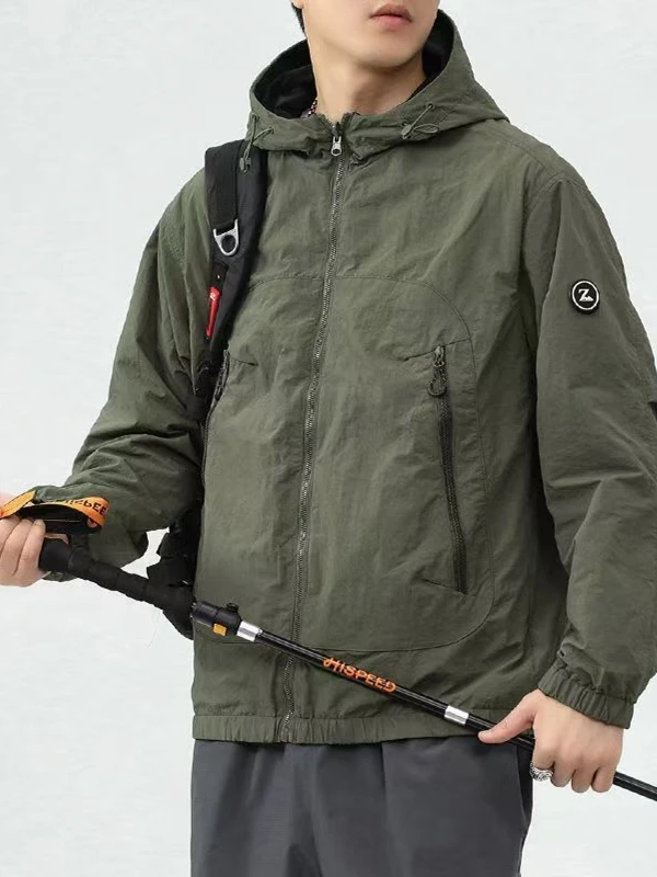 

Double-Sided Wear Men's Outdoor Workwear Jaet Coat Spring Autumn New Sle Versatile Windproof Hooded Regular Fit Long S...