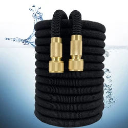 Expandable Garden Hose,Flexible Garden Water Hose, Portable Patio Hose with Solid Brass Fittings and Double Latex