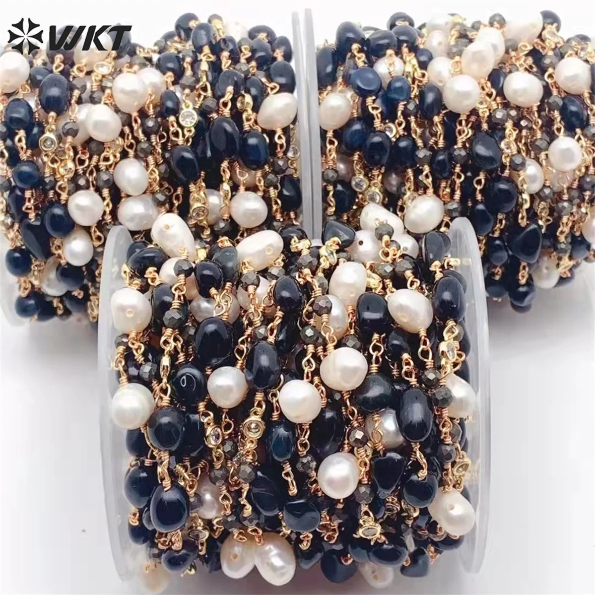 

WT-RBC208 WKT благородные бусины из натурального красочного драгоценного камня различных стилей, цепочка из пресноводного жемчуга для ожерелья, женские ювелирные аксессуары